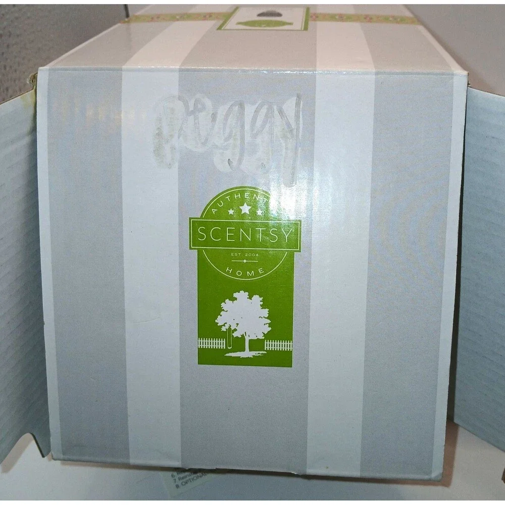 Scentsy Cream Glass Plug-in Wax Warmer Retired Glitter Amber New in Box READ